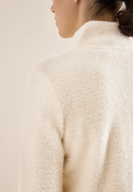 Veste en fil de plume light greige