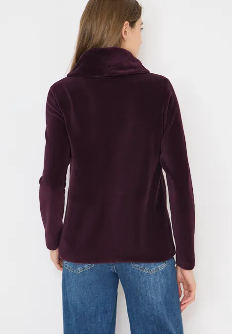 Cord Shirt mit großem Kragen eggplant red