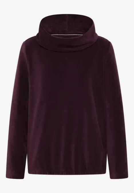 Cord Shirt mit großem Kragen eggplant red