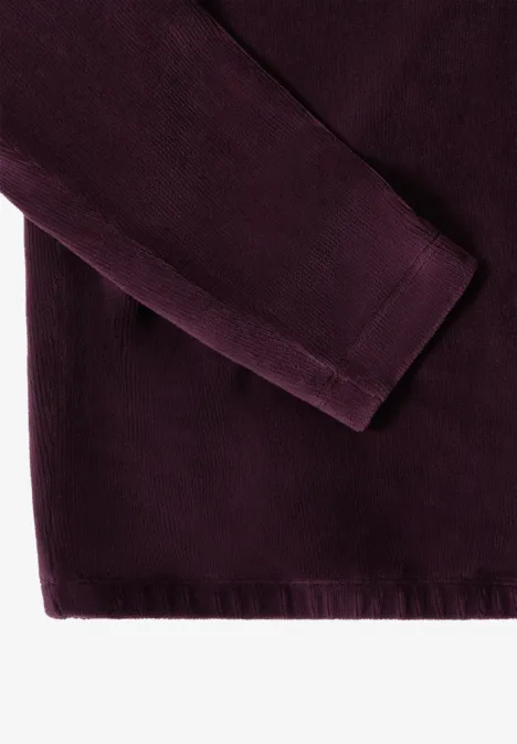 Cord Shirt mit großem Kragen eggplant red