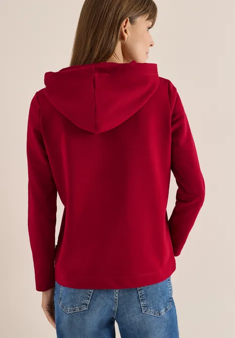 Kapuzenshirt mit Stickerei beaujolais red