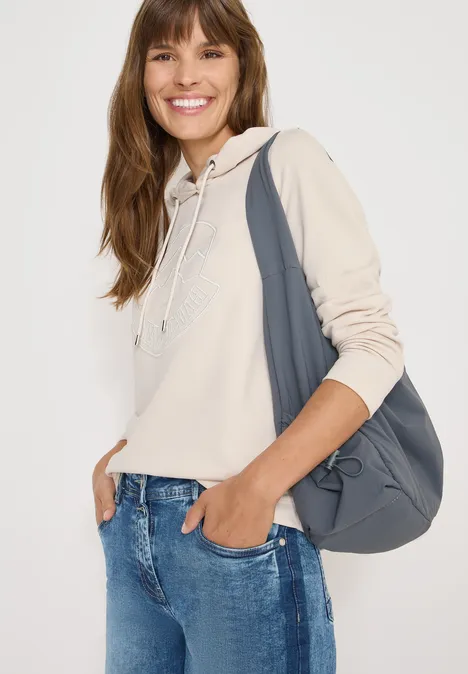 Kapuzenshirt mit Stickerei light greige