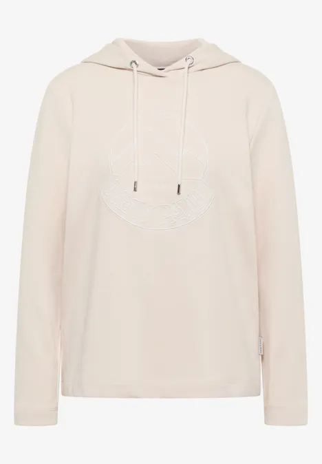 Kapuzenshirt mit Stickerei light greige