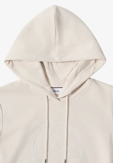 Kapuzenshirt mit Stickerei light greige