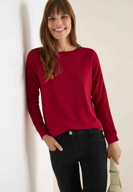 Shirt mit Gallonstreifen beaujolais red