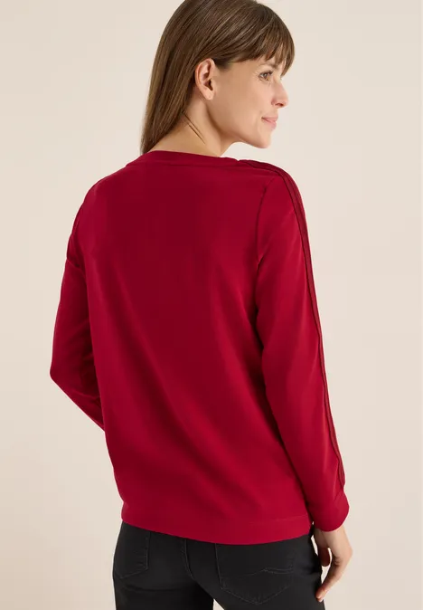Shirt mit Gallonstreifen beaujolais red