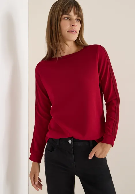 Shirt mit Gallonstreifen beaujolais red