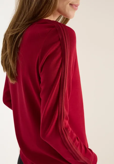 Shirt mit Gallonstreifen beaujolais red