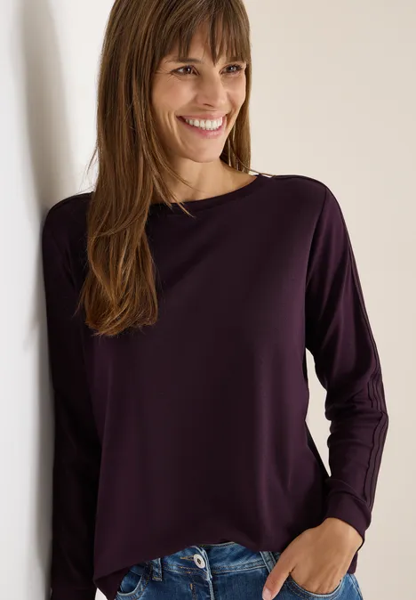 Shirt mit Gallonstreifen eggplant red