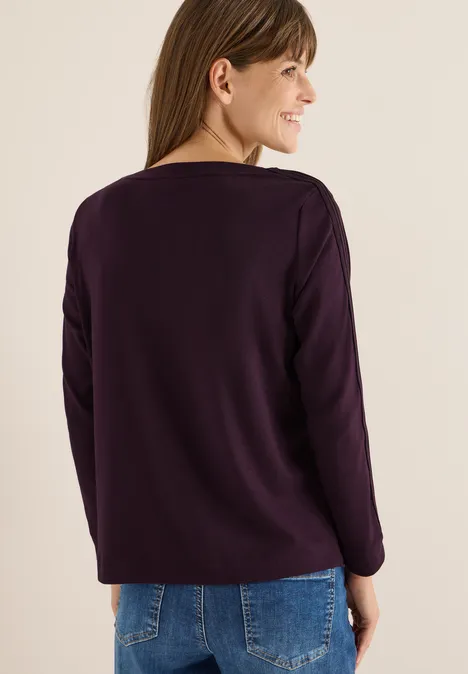 Shirt mit Gallonstreifen eggplant red