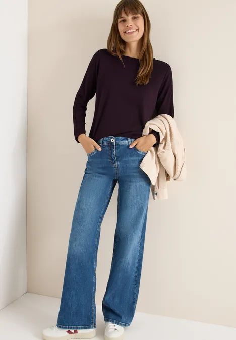 Shirt mit Gallonstreifen eggplant red