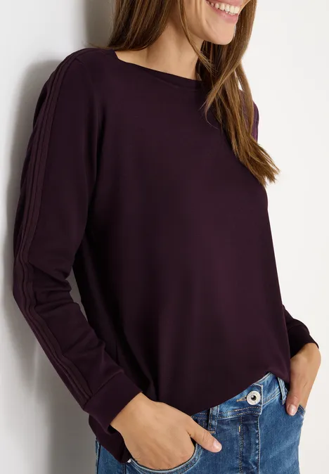 Shirt mit Gallonstreifen eggplant red