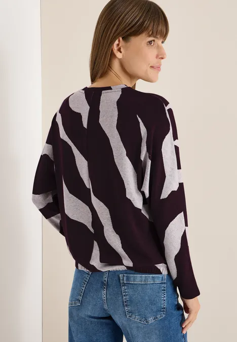 Jacquard Melange Shirt eggplant red