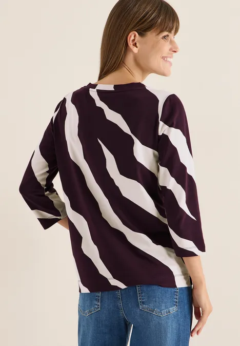 Gemustertes Shirt eggplant red