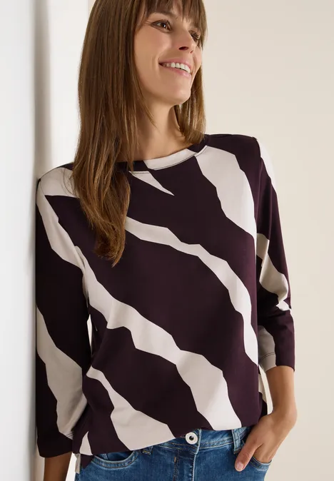 Gemustertes Shirt eggplant red