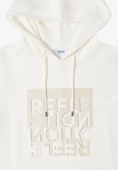 Hoodie Shirt mit Folienprint vanilla white Hoodie Shirt mit Folienprint vanilla white