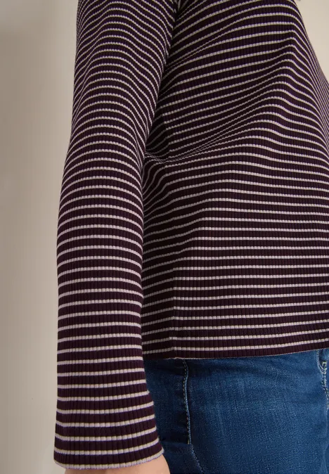 Gestreiftes Langarmshirt eggplant red Gestreiftes Langarmshirt eggplant red