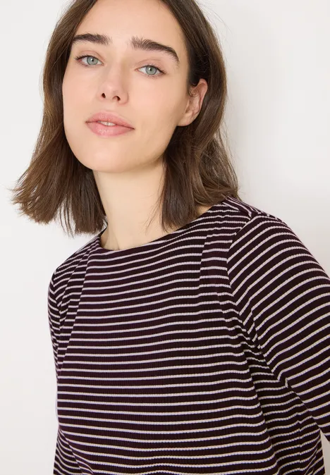 Gestreiftes Langarmshirt eggplant red Gestreiftes Langarmshirt eggplant red