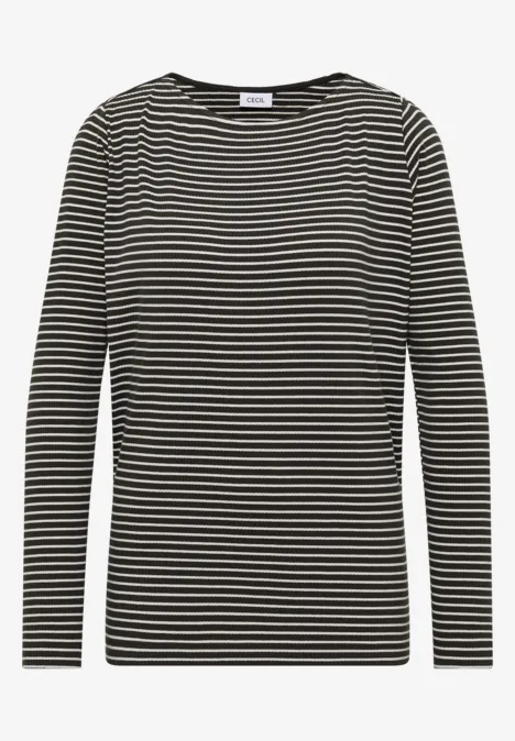 Gestreiftes Langarmshirt raw khaki Gestreiftes Langarmshirt raw khaki