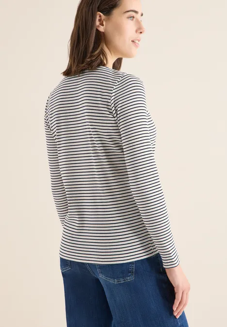 Gestreiftes Langarmshirt creamy white Gestreiftes Langarmshirt creamy white