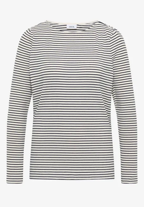 Gestreiftes Langarmshirt creamy white Gestreiftes Langarmshirt creamy white