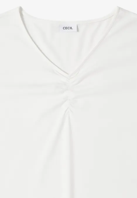 Basic shirt met rimpels vanilla white Basic shirt met rimpels vanilla white