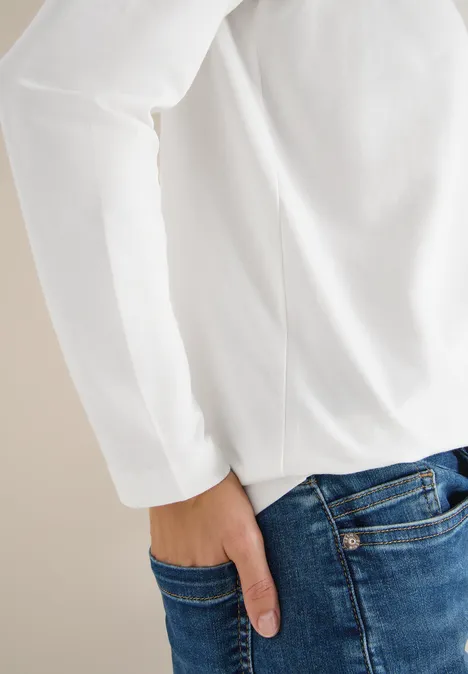 Basic shirt met rimpels vanilla white Basic shirt met rimpels vanilla white