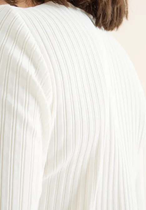 Rippstruktur Shirt vanilla white