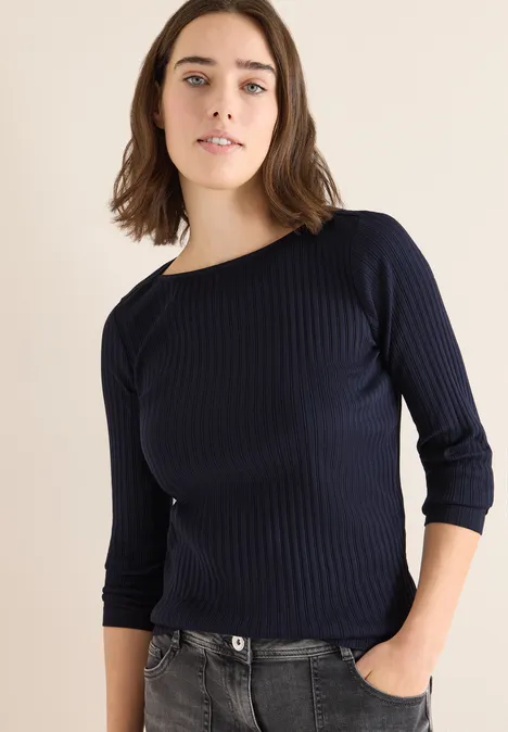 Rippstruktur Shirt urban dark blue