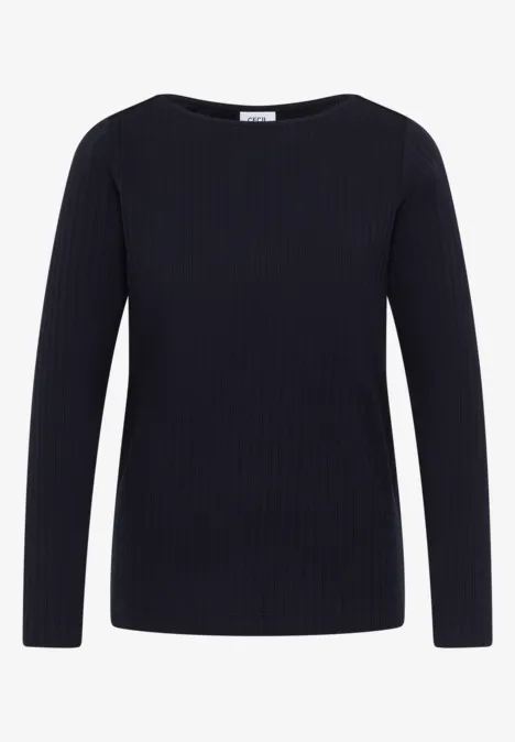 Rippstruktur Shirt urban dark blue