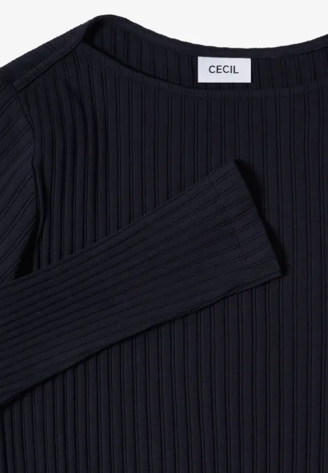 Rippstruktur Shirt urban dark blue