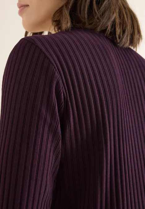 Rippstruktur Shirt eggplant red