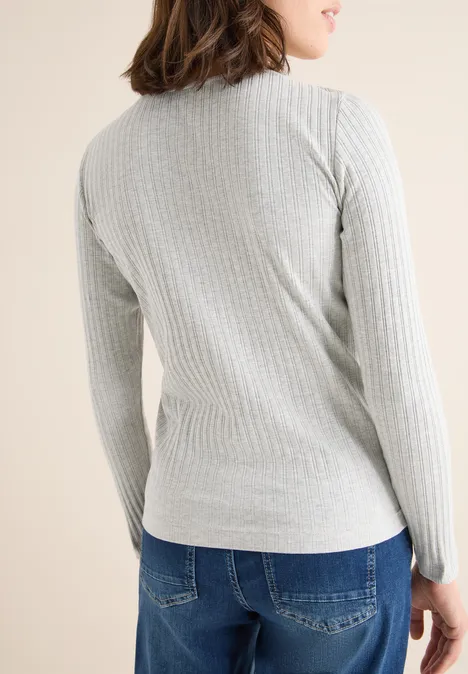 Rippstruktur Shirt luna grey melange