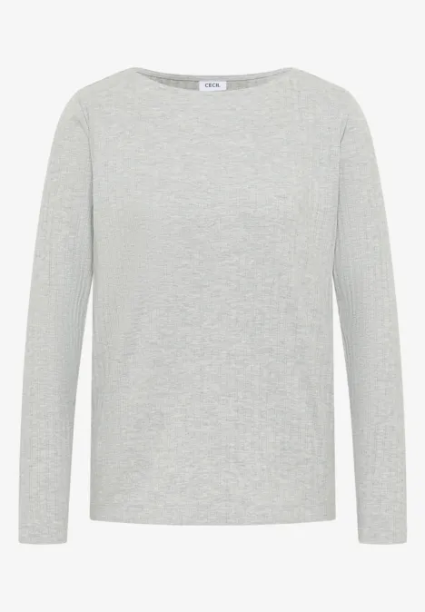 Rippstruktur Shirt luna grey melange