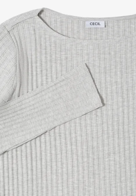 Rippstruktur Shirt luna grey melange