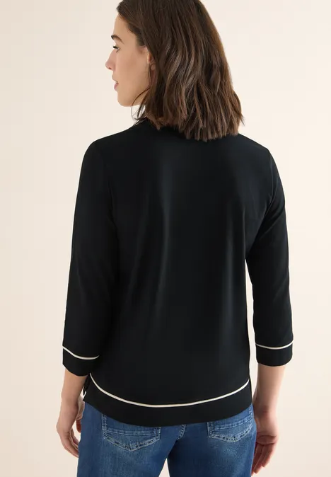 Shirt mit Kontrastdetail Black