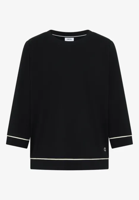 Shirt mit Kontrastdetail Black