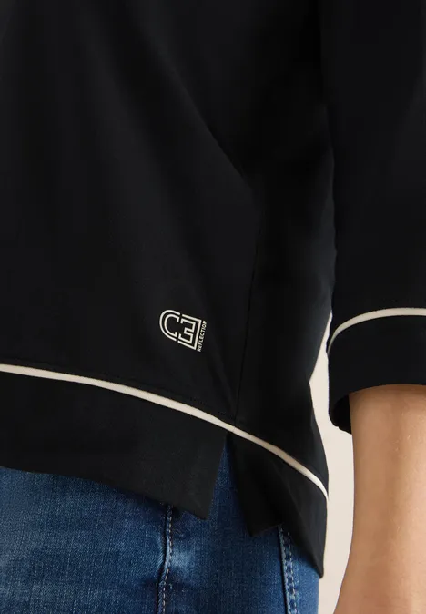 Shirt mit Kontrastdetail Black