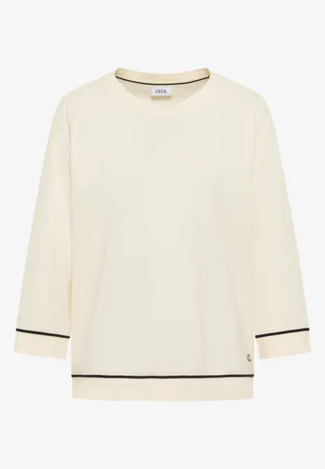 Shirt mit Kontrastdetail creamy white
