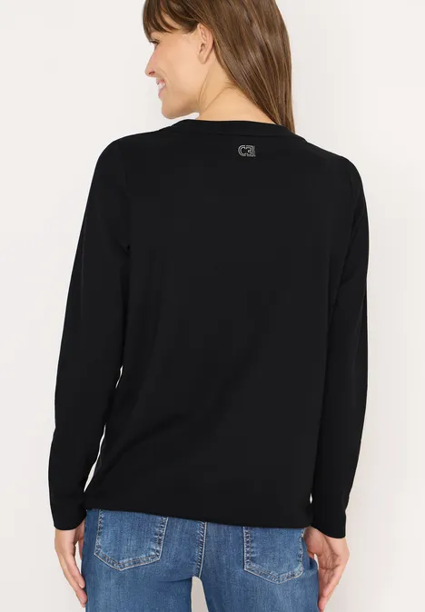 Langarmshirt mit Wording Black Langarmshirt mit Wording Black