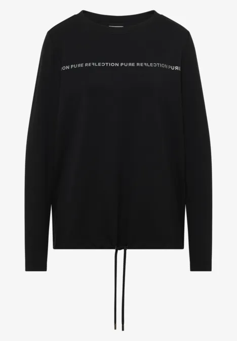 Langarmshirt mit Wording Black Langarmshirt mit Wording Black