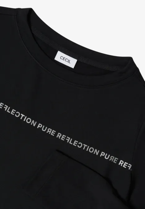 Langarmshirt mit Wording Black Langarmshirt mit Wording Black