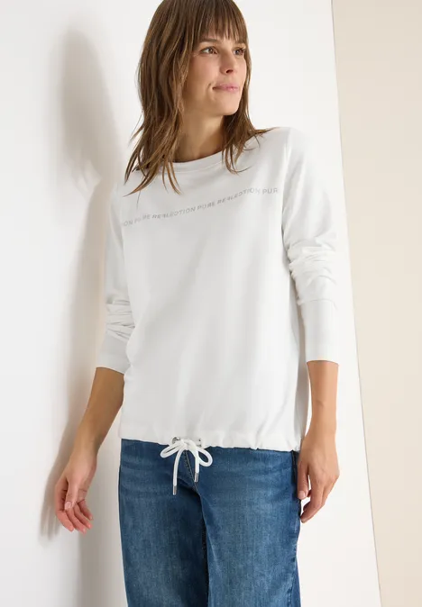 Langarmshirt mit Wording vanilla white