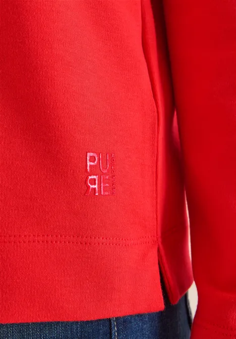 Funnelneck Shirt in Unifarbe pumpkin orange