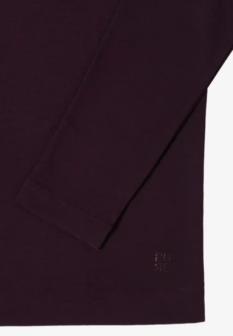 Funnelneck Shirt in Unifarbe eggplant red Funnelneck Shirt in Unifarbe eggplant red