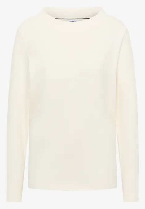Funnelneck Shirt in Unifarbe creamy white Funnelneck Shirt in Unifarbe creamy white
