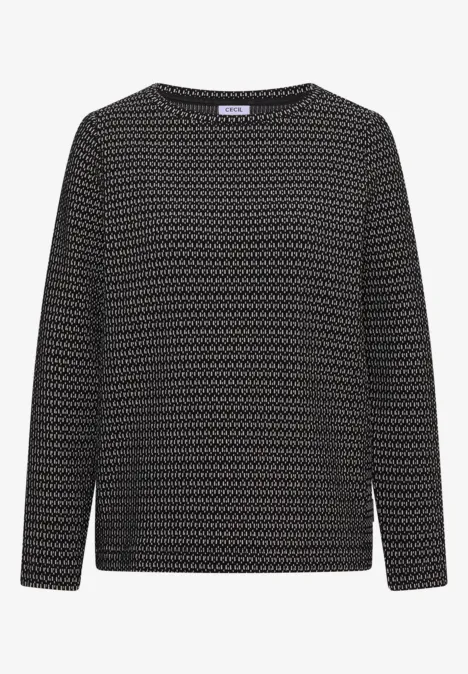 Two-Tone Strukturshirt Black Two-Tone Strukturshirt Black