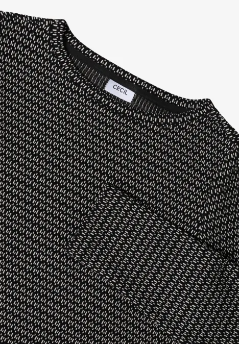 Two-Tone Strukturshirt Black Two-Tone Strukturshirt Black