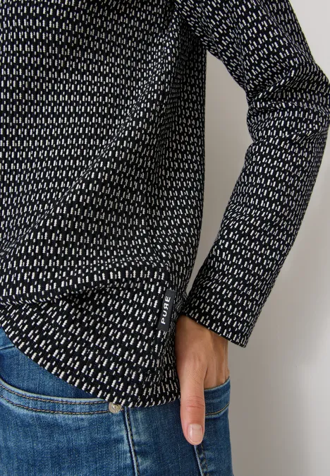 Two-Tone Strukturshirt Black Two-Tone Strukturshirt Black