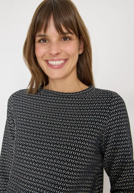 Two-Tone Strukturshirt Black Two-Tone Strukturshirt Black